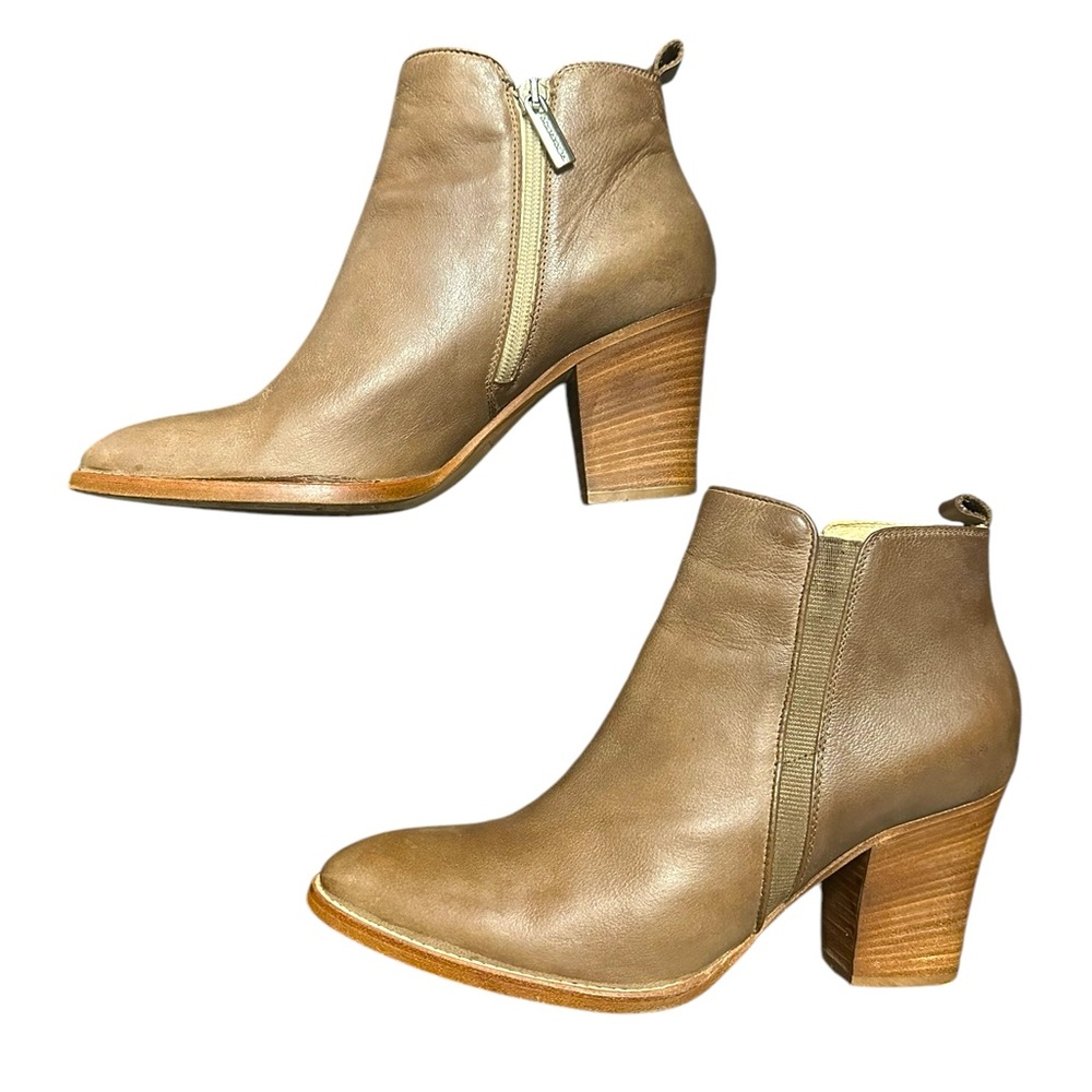 Aquatalia Fiddle Weatherproof Leather Ankle Boot Bootie Women's Brown Zip Up 9.5